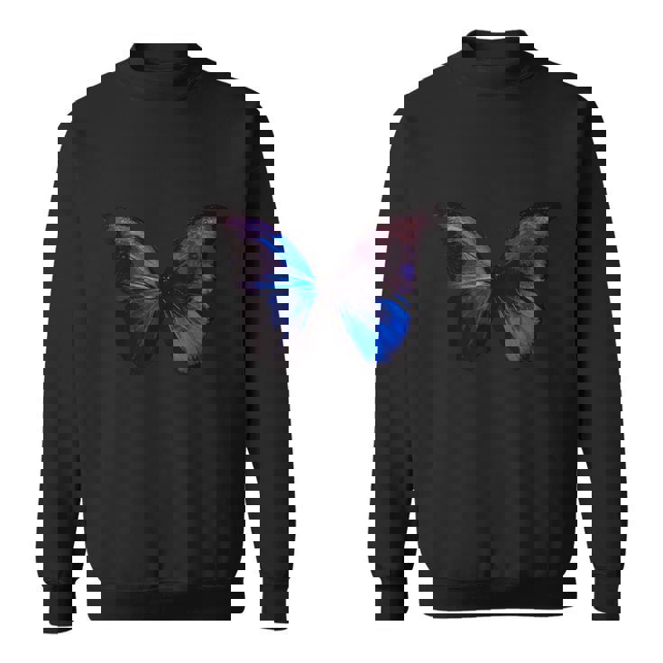 ブルー モルフォ バタフライ アートプリント スウェットシャツ