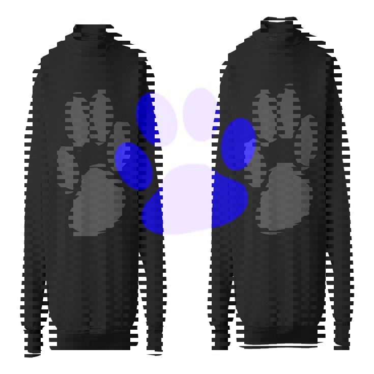 ブルー 肉球 プリント T シャツ スウェットシャツ