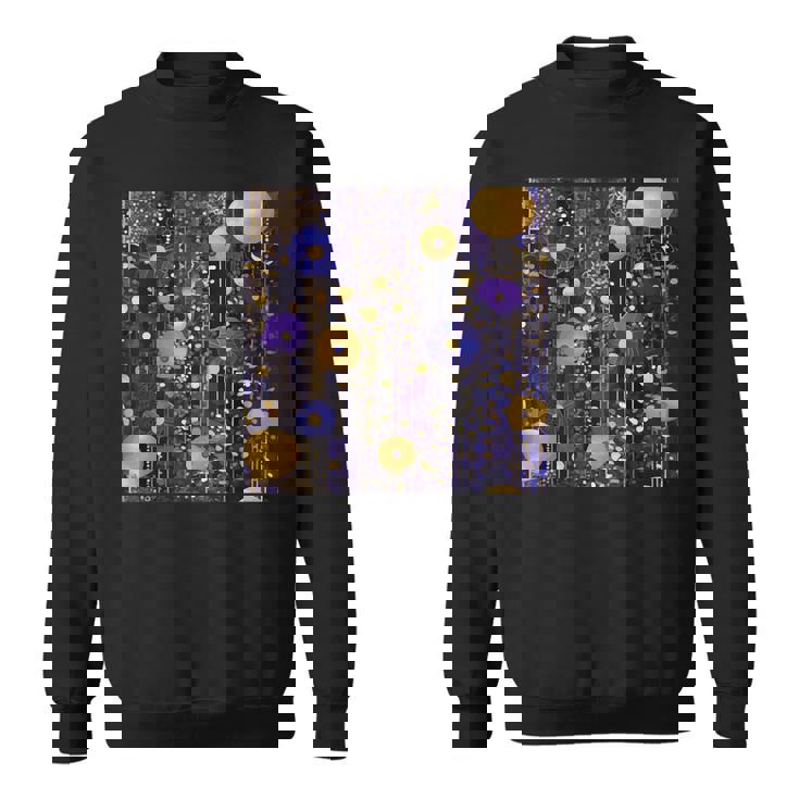 ブルーとゴールド フラワーガーデン アフタークリムト スウェットシャツ