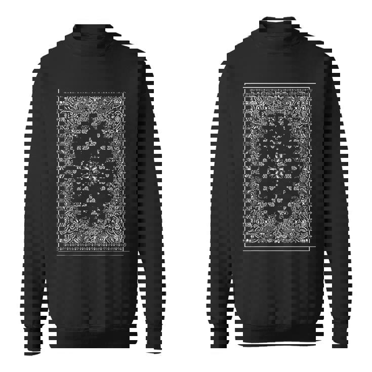 ブルーバンダナプリント ロイヤルネイビーブルー ペイズリー服 スウェットシャツ