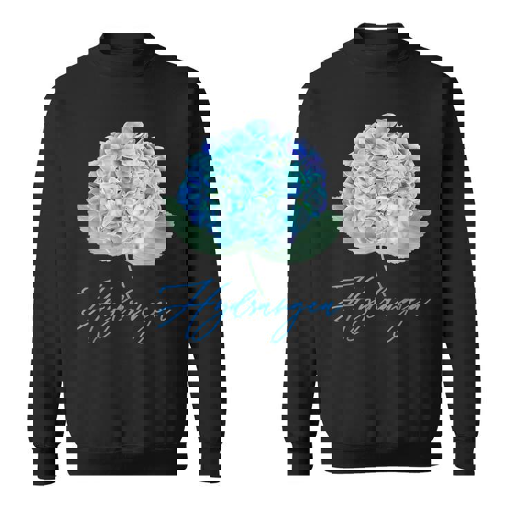 ブルーパープルアジサイフラワーレトロガーデナーアート スウェットシャツ