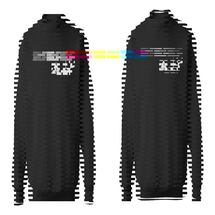 プラウドアライlgbtゲイ平等lgbtqプライドパンセクシャルパンフラッグ スウェットシャツ