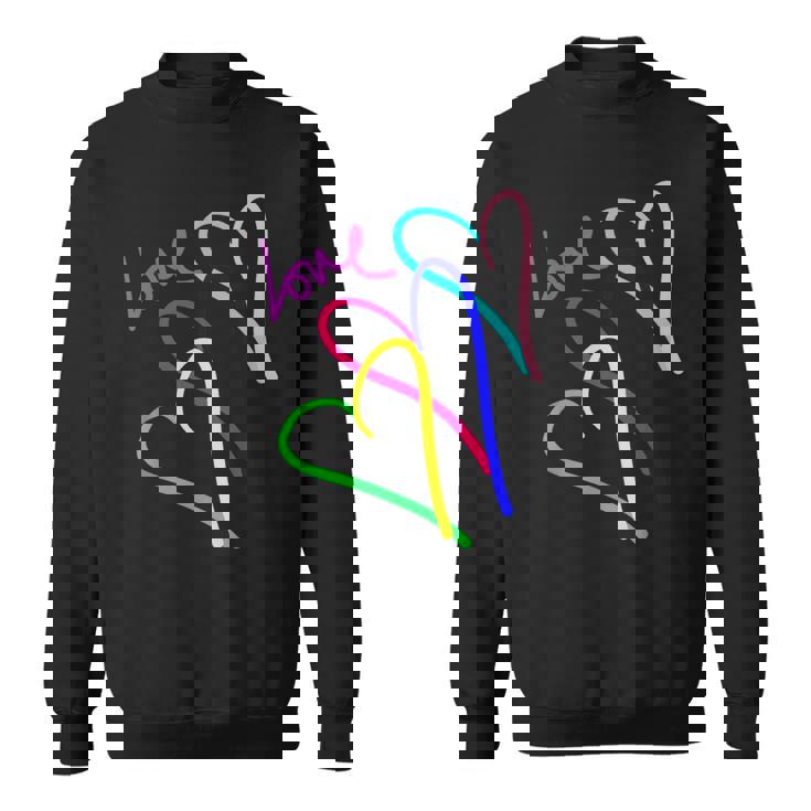 プレッピー パステル キドコア ハート レインボー ラブ バレンタイン スウェットシャツ