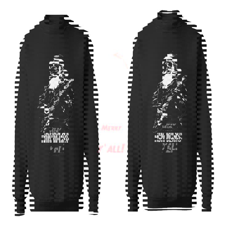 ヘヴィメタルのクリスマス、ギターを弾くサンタ スウェットシャツ