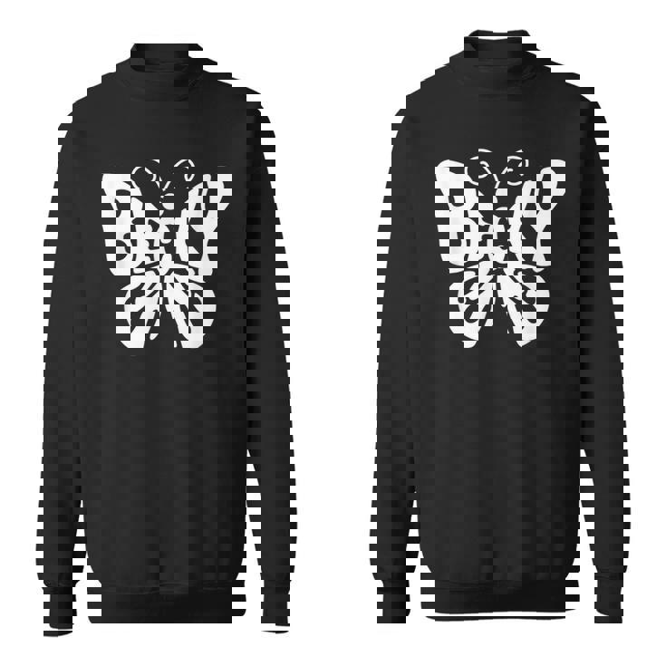 ベッキーバタフライ パーソナライズされたかわいい名前ワードアート スウェットシャツ