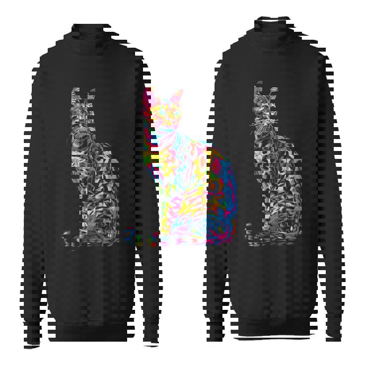 ベンガル猫ポップアート スウェットシャツ