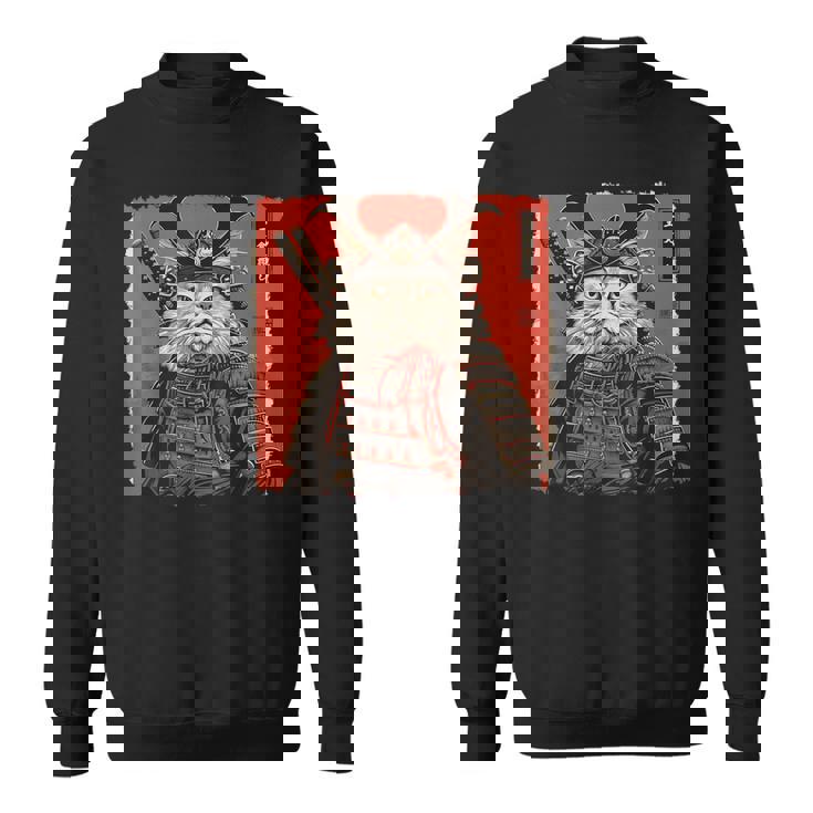 ペルシャ猫 日本美術 サムライ 浮世絵 ヴィンテージ スウェットシャツ