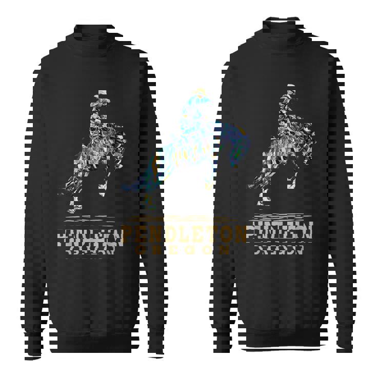 ペンドルトンオレゴン-ロデオ-カウボーイ-ホース スウェットシャツ