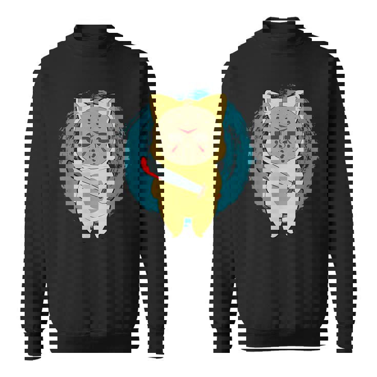 ホラー映画 ジェイソンキャット おもしろパロディ 映画 ハロウィンコスチューム スウェットシャツ