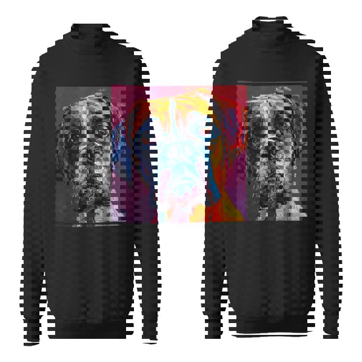 ボクサー 犬 カラフル イラスト グラフィック スウェットシャツ