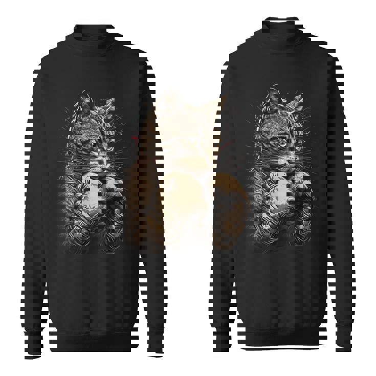 ボクシング キャット ボクサー 面白い猫のグラフィック スウェットシャツ