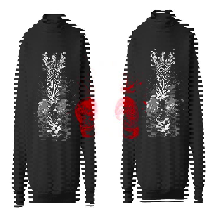 ボクシング ゼブラ ボクシンググローブ キックボクシング おもしろボクサー スウェットシャツ