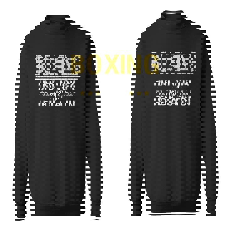 ボクシングハードワークと献身 キックボクシングジムボクサー スウェットシャツ