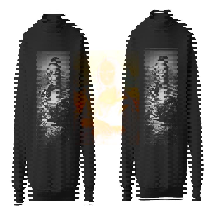 ボストンテリア モナリザ 絵画 アート 犬 ママ お父さん スウェットシャツ