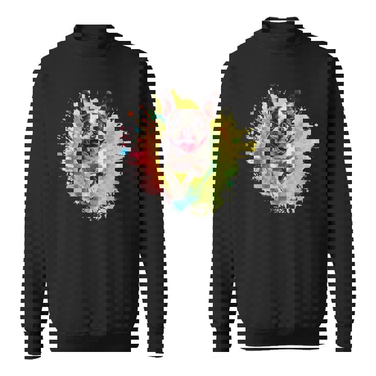 ボストンテリア 恋人 カラフル スプラッシュアート ボストンテリア スウェットシャツ