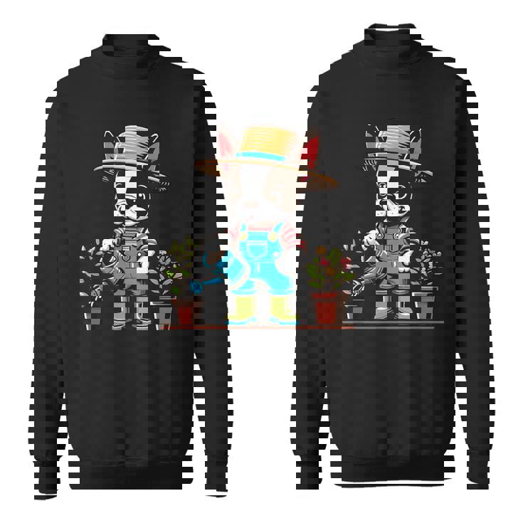 ボストンテリア 水やり 植物 ガーデニング 犬好き スウェットシャツ