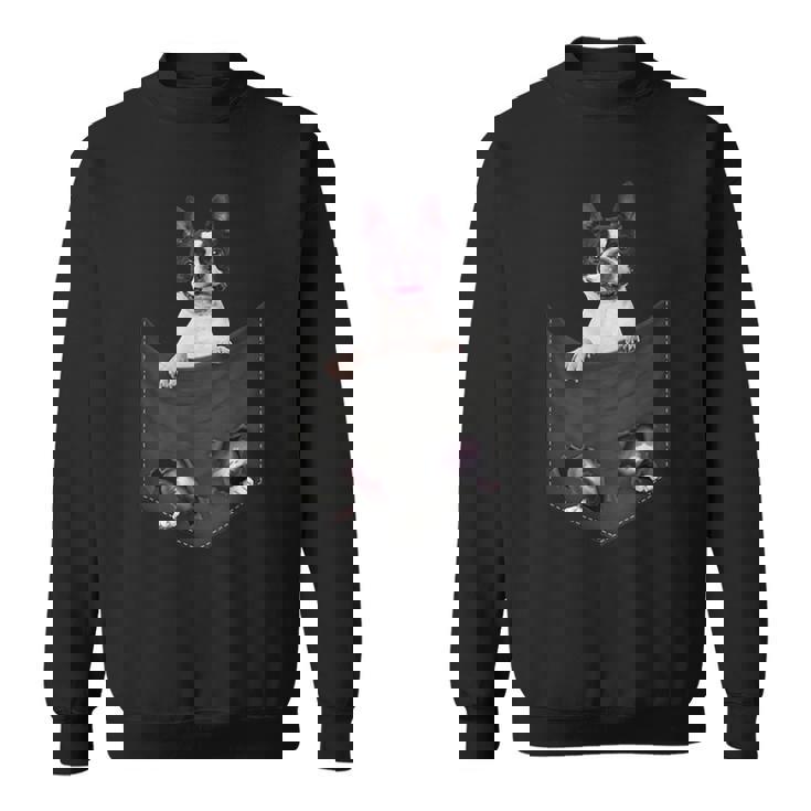 ボストンテリア愛好家のためのポケットに入った面白いボストンテリア スウェットシャツ