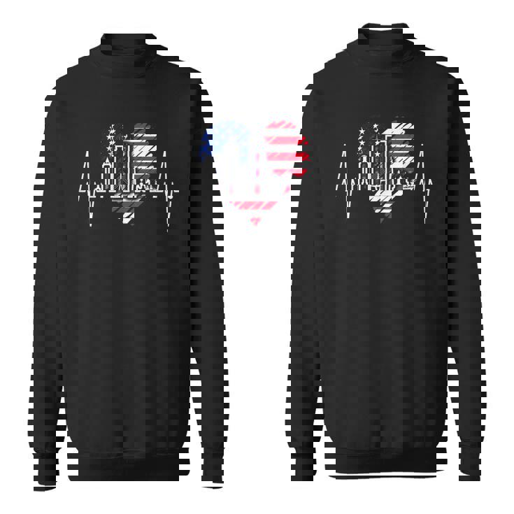 ボストン・スカイライン ハートビートusa ハートパルス I Love Boston スウェットシャツ