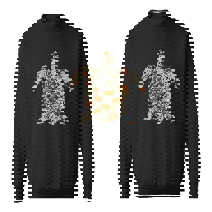 ボタニカル・シルエット・マッシュルーム オーシャニック・コタジェコア ウミガメ スウェットシャツ