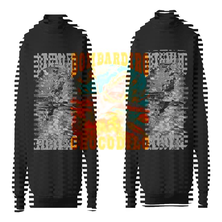 ボンバディロクロコダイルミームクロコダイルファイア-イタリアンブレインロット スウェットシャツ