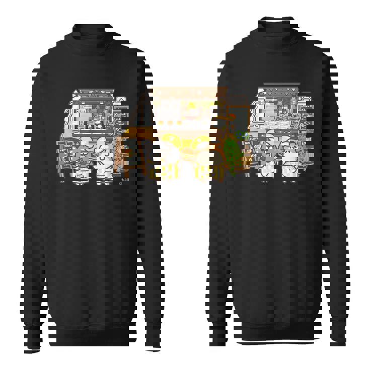 ボンレス犬とボンレス猫 キッチンカー ダークカラー スウェットシャツ