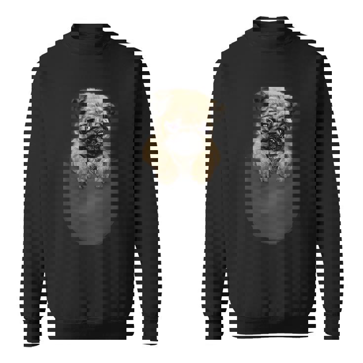 ポケット パグ 犬 スウェットシャツ