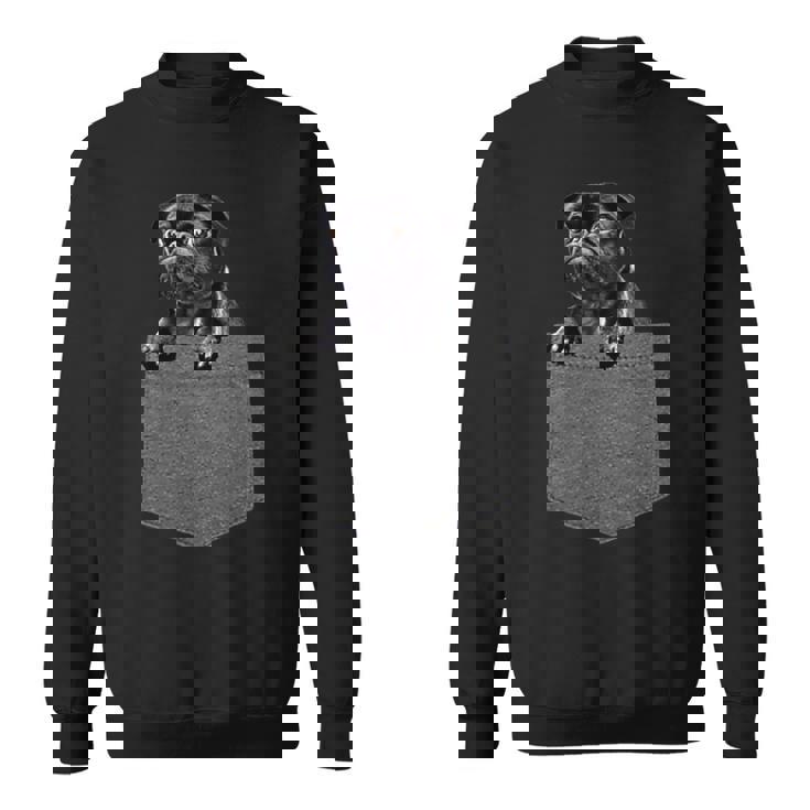 ポケットにいるパグ かわいい愛犬デザイン 犬愛好家、ペットオーナー向け スウェットシャツ