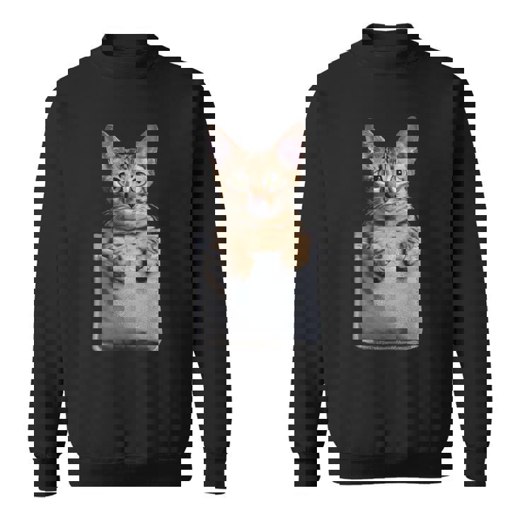 ポケットに入ったアビシニアン猫 スウェットシャツ