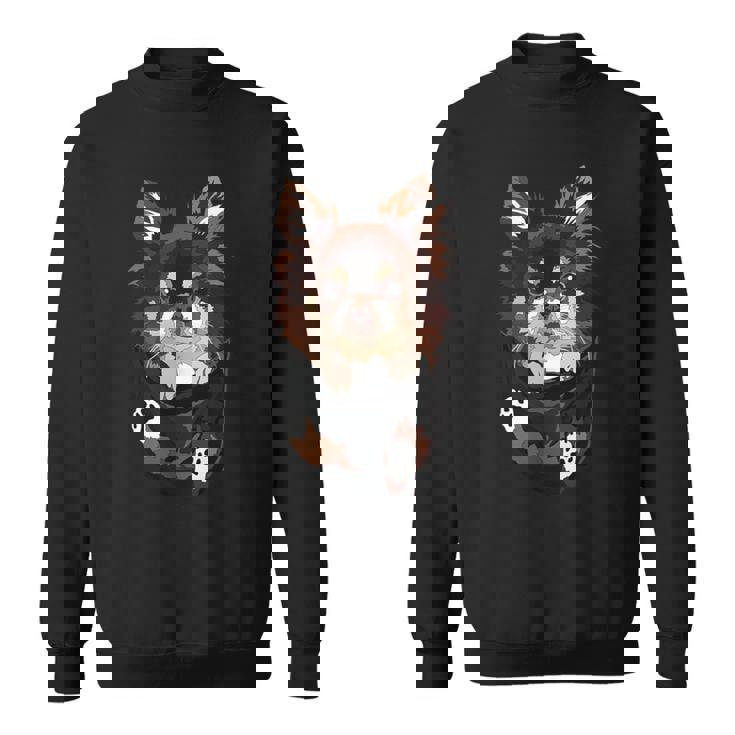 ポケットに入ったチワワ チワワ 子犬 長髪 犬好き スウェットシャツ