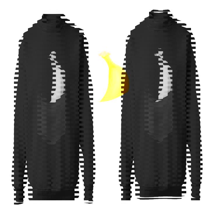 ポケットに入ったバナナフルーツ、胸に面白いバナナ。 スウェットシャツ