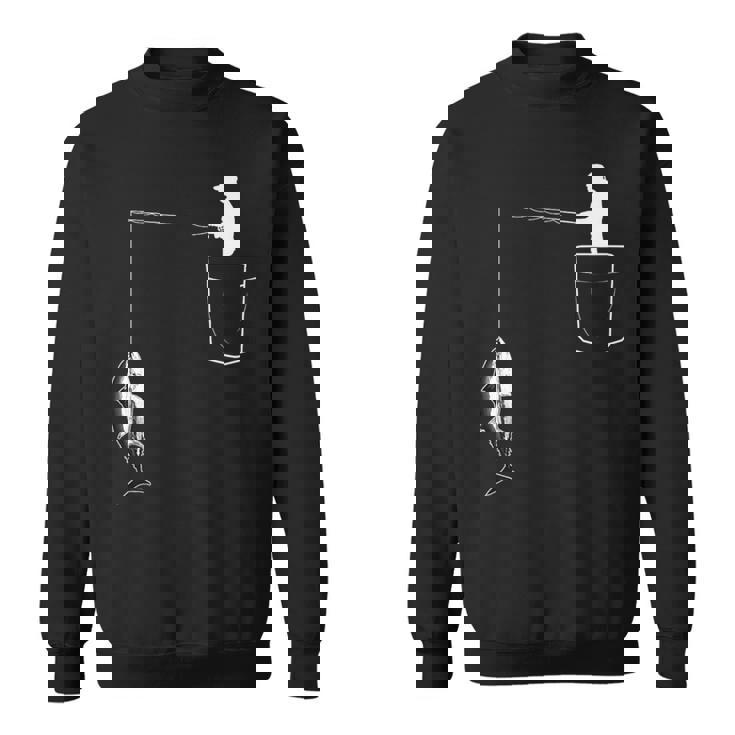 ポケットに入ったマグロ 魚釣り 面白い漁師 スウェットシャツ