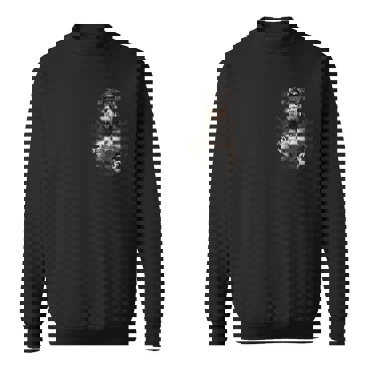 ポケットに入った面白いミニチュアシュナウザー。恋人たちに。 スウェットシャツ