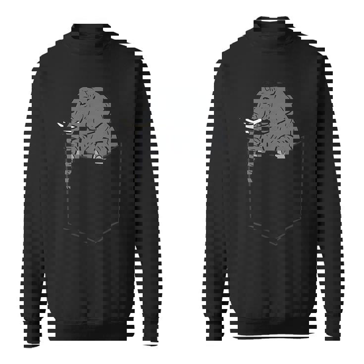 ポケットの中の象 面白いポケット象 スウェットシャツ