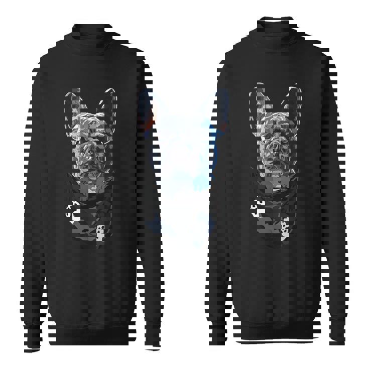 ポケットの中の面白いフレンチフレンチ犬好きフレンチブルドッグ スウェットシャツ