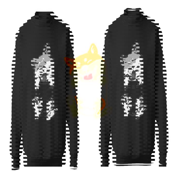 ポケット柴犬 足 かわいい犬 秋田犬愛好家 ギフト スウェットシャツ