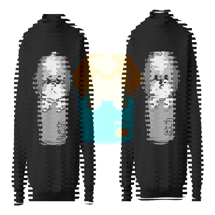 ポケット犬好きにはたまらないシーズー犬 スウェットシャツ