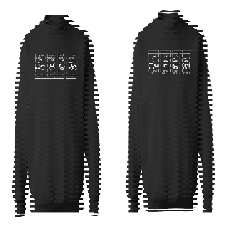 ポップコーン周期表化学ワードゲームtシャツ スウェットシャツ