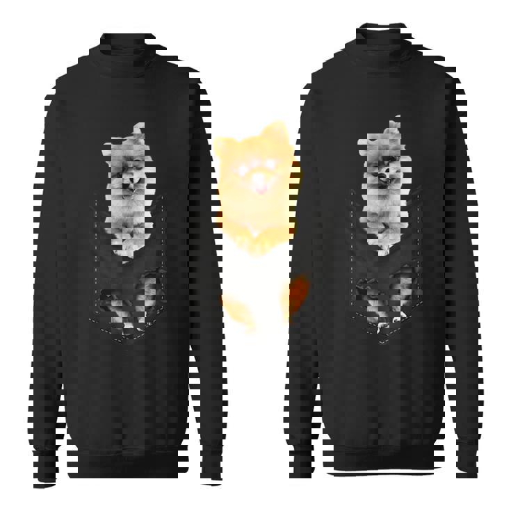 ポム犬愛好家のためのポケットに入った面白いポメラニアン。 スウェットシャツ