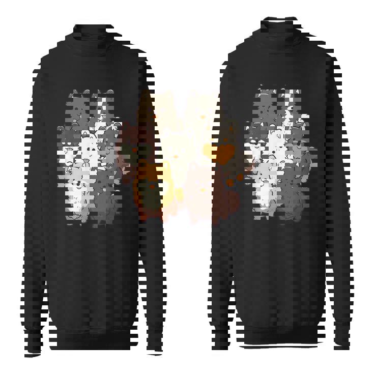 ポメラニアン ドッグ グループ かわいい ペット ブラック ホワイト チョコレート ポンポン スウェットシャツ