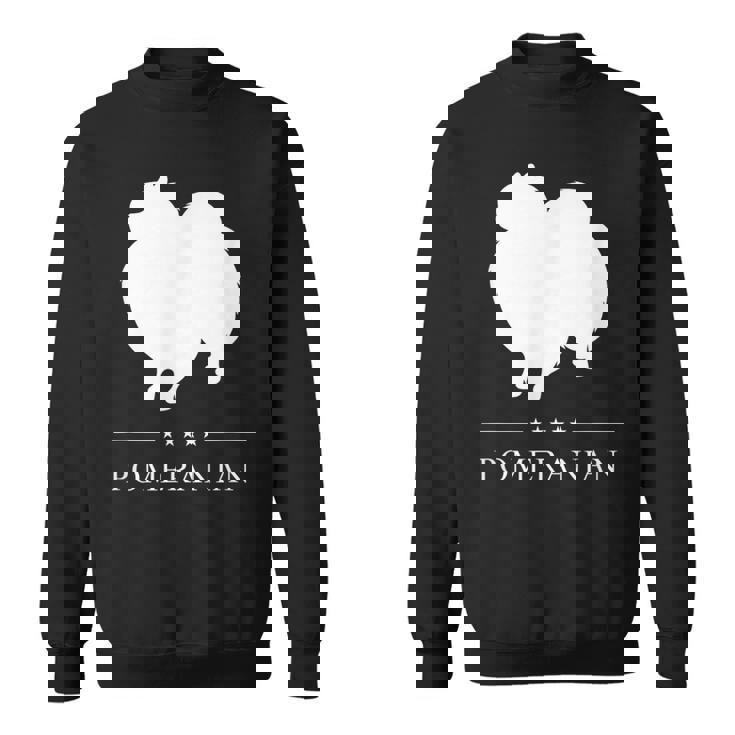 ポメラニアン 犬 ホワイト シルエット スウェットシャツ