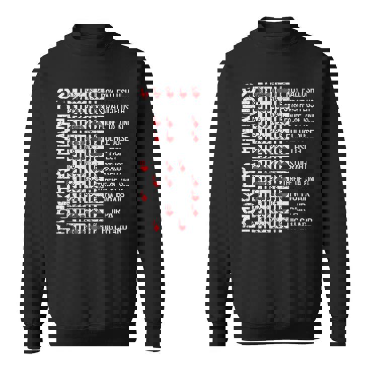 ポーカーハンド チートシートカード カジノゲーム 面白いプレイヤーギフト スウェットシャツ