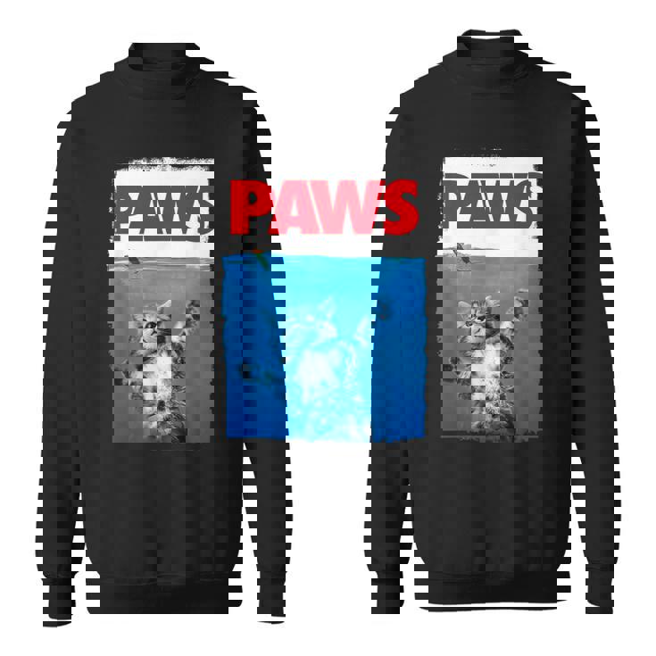 ポーズ（猫の足） かわいいパロディトップ スウェットシャツ