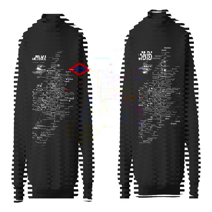 マドリード スペイン メトロ 地下鉄 電車地図 ギフト スウェットシャツ