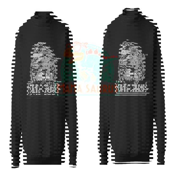 ママサウルス恐竜レトロママのレトロ面白い スウェットシャツ