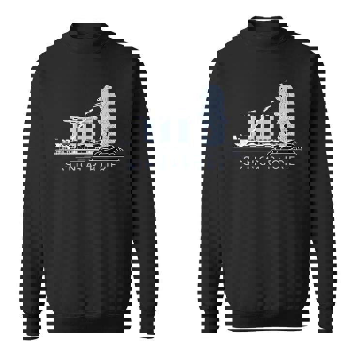 マリーナベイサンズ、マーライオンのスカイラインデザイン、象徴的なシンガポール スウェットシャツ