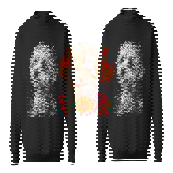 マルチプー犬 グラフィック ペット イラスト マルチプー スウェットシャツ