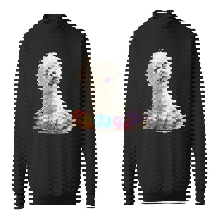 マルチーズ 犬 犬種 ハッピーイースター メンズ レディース キッズ スウェットシャツ