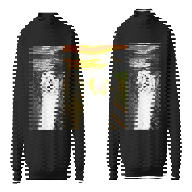 マルチーズ 面白いtシャツ 犬 ムンクの叫び かわいい メンズ 子供 おもしろ 服 グッズ ネタ わんこ スウェットシャツ