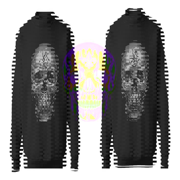 マルディグラ ドリップドリング スカル カーニバル 火曜日 パーティー テーマ 新品 スウェットシャツ