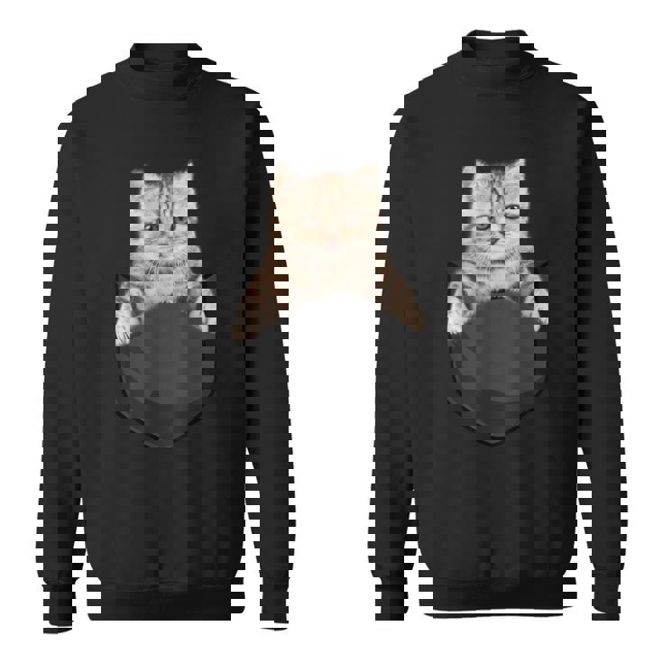 マンチカンポケットの中の猫猫好き スウェットシャツ